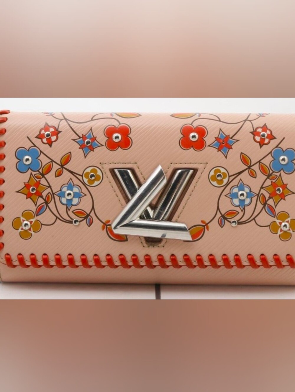 LV Rose Ballerine Epi Leather Twist Blooming Flowers Wallet